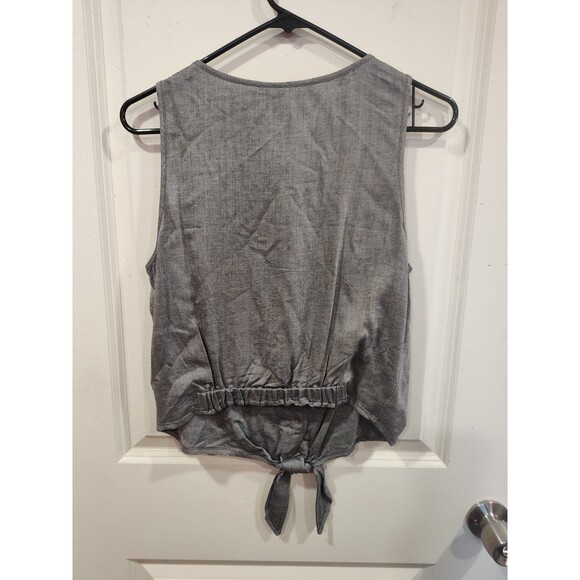 Women's Express Tie Front Tank Top Gray Small NWT - Picture 2 of 5